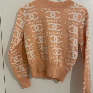 CHANEL baby pink sweater
